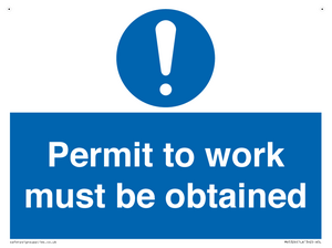 Permit to work must be obtained